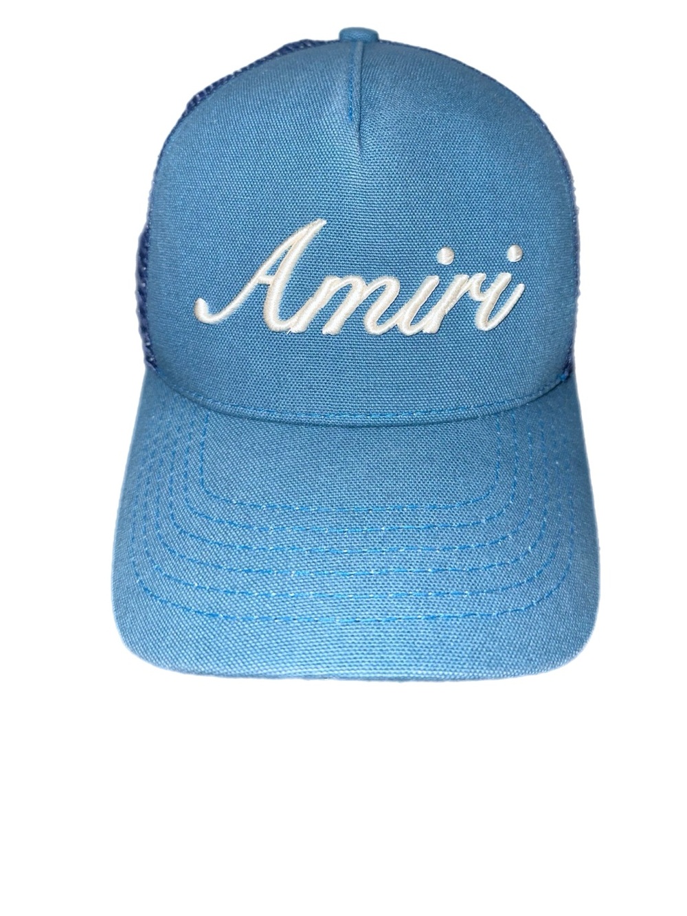 AMIRI Light Blue Cap with White Script Logo